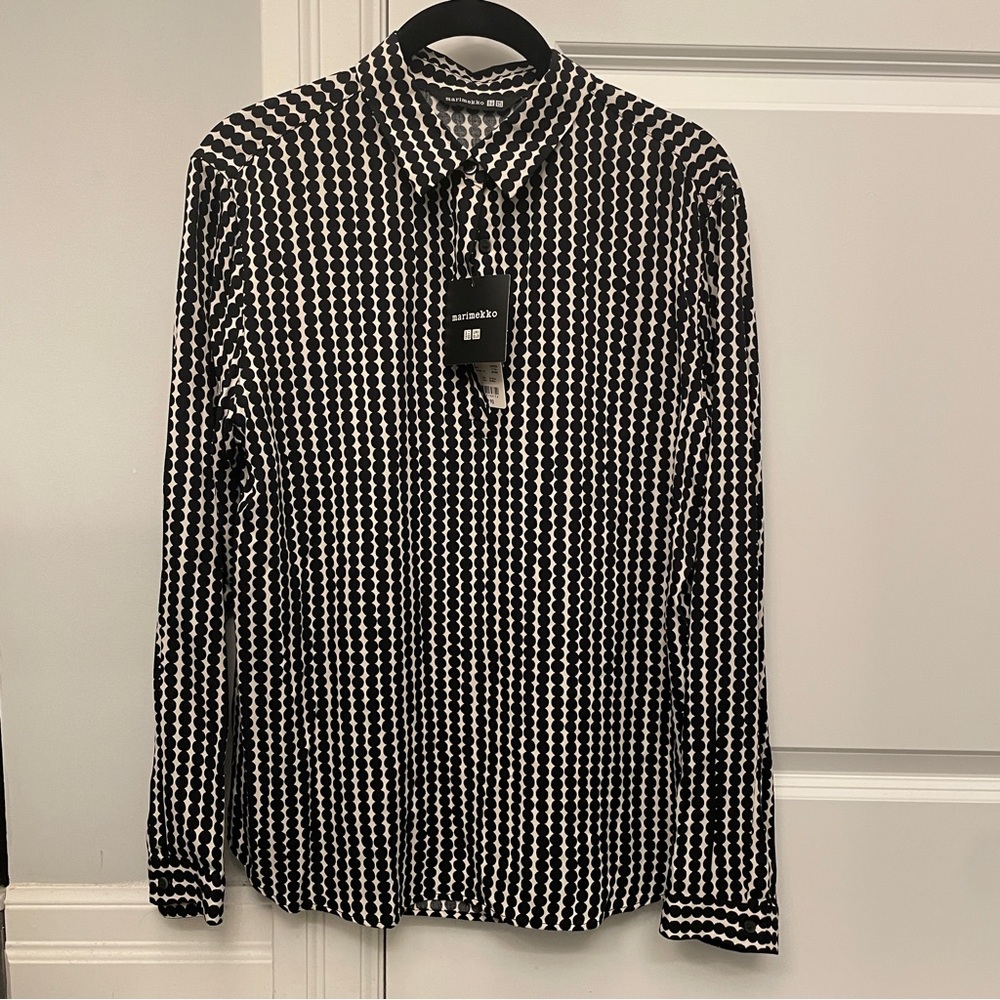 NWT Uniqlo Marimekko Polka Dot Blouse